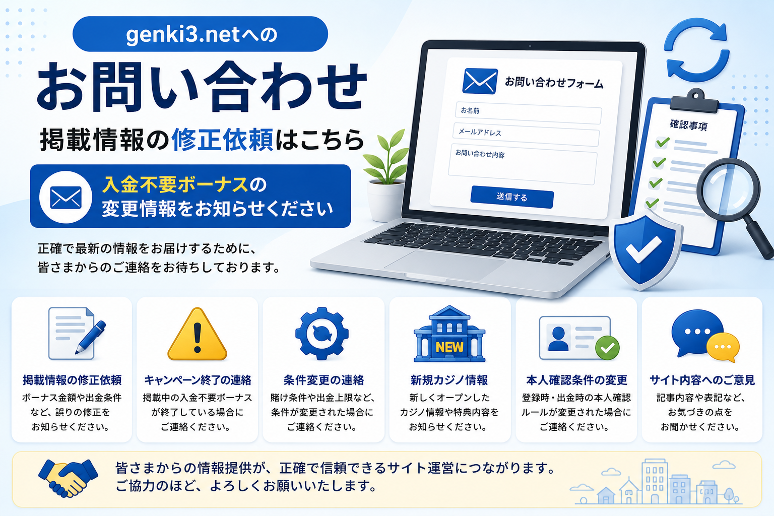 genki3.netへのお問い合わせと掲載情報の修正依頼