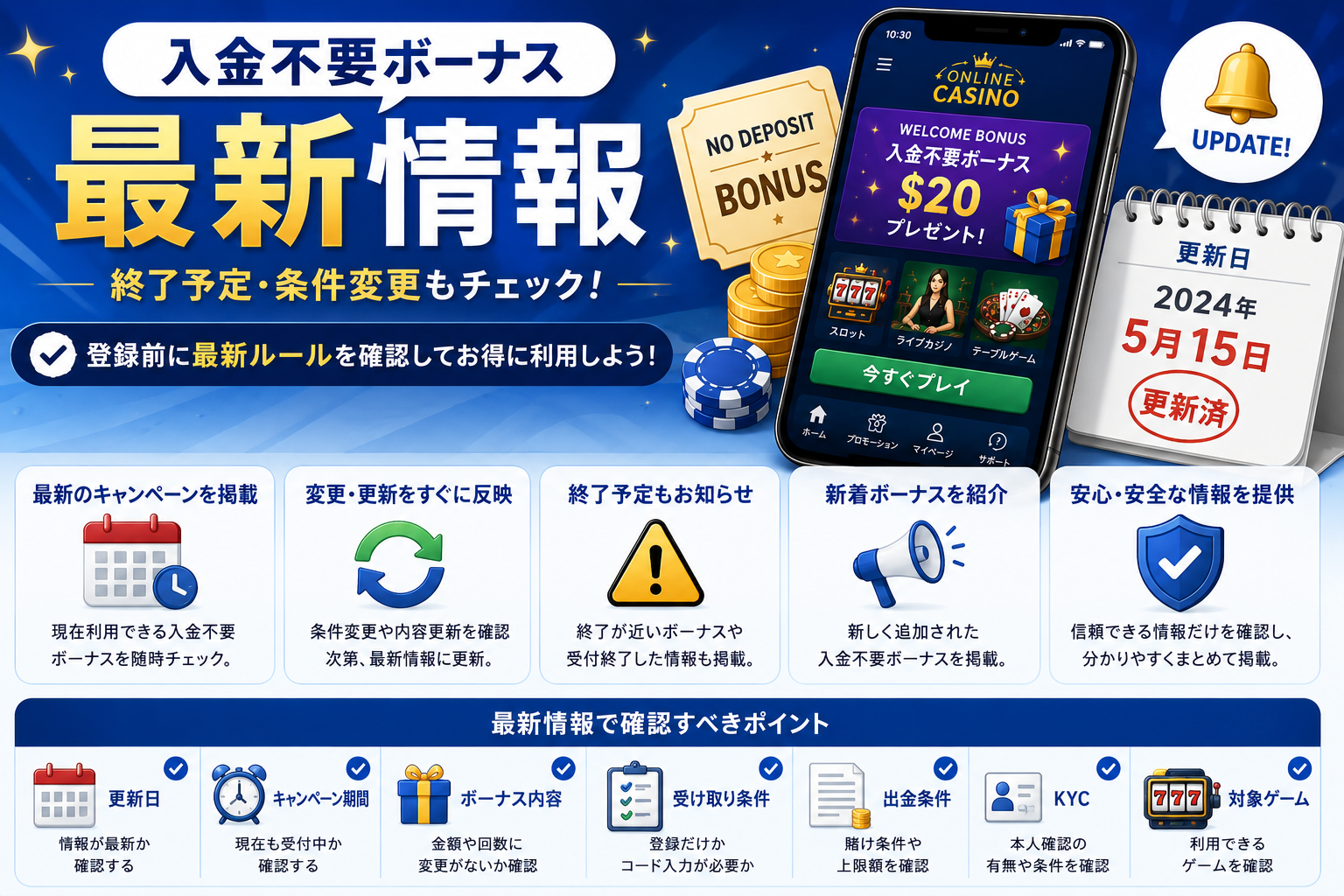 入金不要ボーナス最新情報